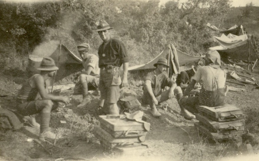 2nd Field Company, NZE, set up their bivvies at the foot of Hill 971 (Chunuk Bair) 